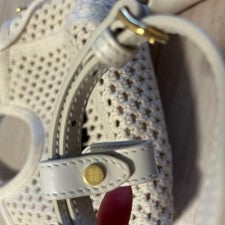 Miu Miu Mesh Handbag, White, with Pouch and Shoulder Strap #QYJANQ