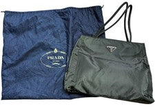 PRADA Triangle Logo Nylon Handbag Brown Two Compartments Zip Pockets W31 #QYDBPV