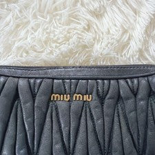 miu miu Matelasse shoulder bag leather crossbody gold logo