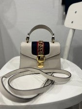 GUCCI White Leather Handbag Shoulder Bag White Spring Outfit #QYH7DP