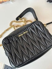 miu miu Matelasse shoulder bag black