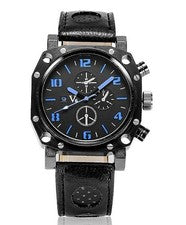 Production V-6 Men's Chronograph Design Watch, Black and Blue, MWC Lumin #QY37T5