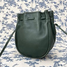COACH Classic Drawstring Shoulder Bag Green Leather USA 80s 90s #QYC8CM