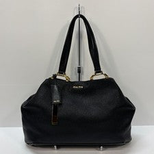 Miu Miu 5BG002 Madras Black Tote with Pouch MBZ954