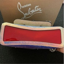 Christian Louboutin Aurora Iridescent Crinkle Chain Shoulder Bag Women #QY002R