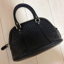 GUCCI Mini Dome Microguccissima Leather Black 2-way Bag #QY8SIU