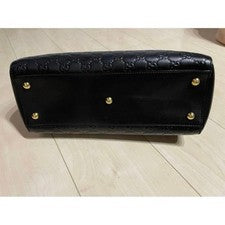 GUCCI Guccissima Tote Bag Chain Shoulder Bag Leather #QY1AWM