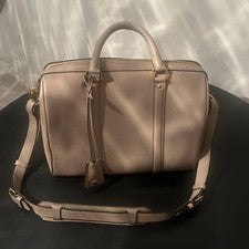 LOUIS VUITTON Greige Leather Handbag Women Japanese Authentic #PG9OLO