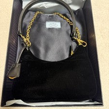 PRADA Re-Edition Mini 1BC204 Blue Velvet H18xW22xD6cm Mini Bag #QYDJO1