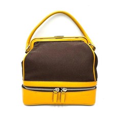 PRADA Canapa Cerniera Doctor Bag Prada Brown Yellow #QYKTTH