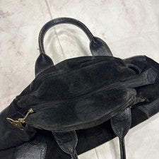 Vivienne Westwood Velvet Leather Handbag Black Orb Italy W45 H23 #QY6GA7