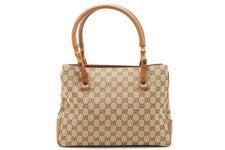 GUCCI GG Canvas Bamboo Handle Tote Bag #QYKMGE