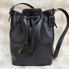 VintageCOACH Black Drawstring Bucket Bag #QY3NKE