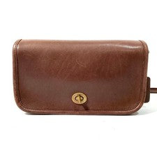 OLD COACH Leather Shoulder Bag with Turnlock Closure #QY30XN