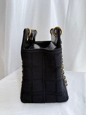 CHANEL Chocolate Bar Chain Tote Bag (Cotton) #QY7XQN