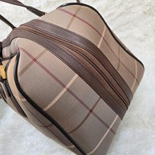 BURBERRY Mini Boston Bag with Pouch, Nova Check Leather #QYDQJ6