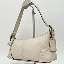 COACH One-Shoulder Bag Accessory Pouch Leather White #QY5KVA