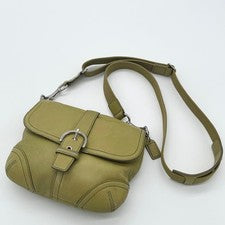 COACH Soho Flap Shoulder Bag, Leather, Light Green, Logo Hardware #QYJAWU