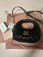 Miu Miu Wonder Matelasse leather hobo mini bag