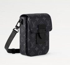 LOUIS VUITTON S-Lock Vertical Wearable Wallet Black Canvas #QY4PYU