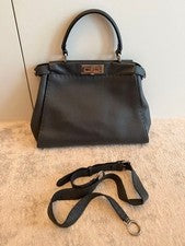 Fendi Selleria Peekaboo Regular 8BN290 Leather Greige #QY1QYF