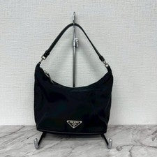 PRADA Prada Nylon Leather Black Pouch Handbag #QY7PY7