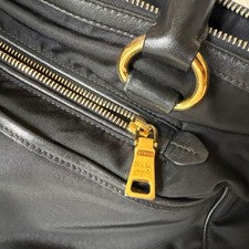 PRADA handbag, nylon, black, gold hardware #QY1Z6I