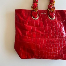 Miu Miu Crocodile Chain Tote Hand Bag