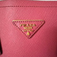 PRADA Prada Saffiano Bag Cuir Triangle Logo Pink #QYDIP9