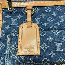LOUIS VUITTON Monogram Denim Flat Shopper Bag #QYGI8R