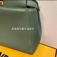FENDI Peekaboo Handbag Emerald Green Hard to Find Color Shoulder Italy 500K JPY #QY1JEV