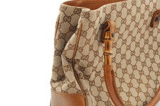 GUCCI GG Canvas Bamboo Handle Tote Bag #QYKMGE