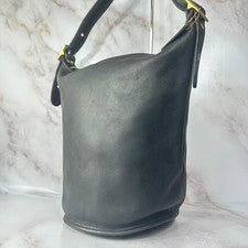 COACH Classic Leather Bucket Bag Black #QYGIEL