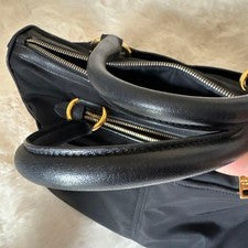 PRADA handbag, nylon, black, gold hardware #QY1Z6I