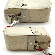 CHRISTIAN LOUBOUTIN Loubitown Beige Shoulder Bag 80302, White, Leather #QY3UYE