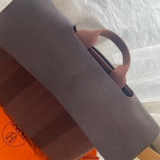 HERMES Valparaiso Brown Pouch Orange #QYGYUE