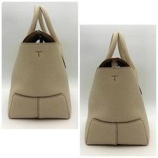 TOD'S Current 33 TOD'S Di Bag Handbag 2-way Leather Beige #QYKSWP