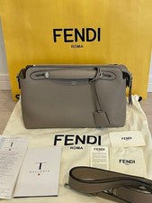 FENDI By The Way Grey Greige Leather Handbag Shoulder Bag #QYH64C