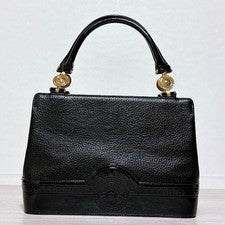 Versace handbag, sunburst leather, enamel, black #QY31V7