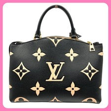 LOUIS VUITTON Petit Palais PM M58913 Black/White Monogram Giant Grain Le #QY918E