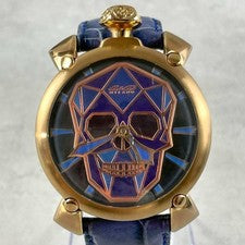 GaGa Milano Skull Crocodile Embossed Strap Manual Wind Watch Box Replace #QY73PS
