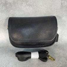 Old Coach 2-way Shoulder Bag, Leather, Black, Made in USA #QYFG7R