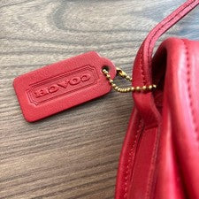 COACH Old Coach leather shoulder bag, red Women #QY0V62