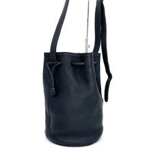 COACH Old Coach Shoulder Bag, Drawstring, Leather, Black #QYAB12