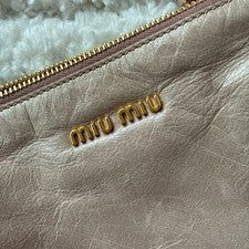 miu miu handbag ribbon leather pink beige