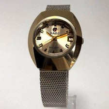 Working RADO Balboa V Cut Glass Date Gold Color Automatic #QY42XL