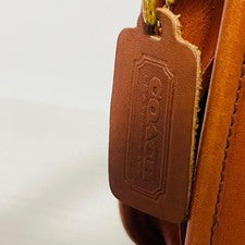 Old COACH brown leather shoulder bag #QY08GD