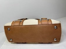 Chloé canvas and leather mini Boston bag/handbag #QY2691