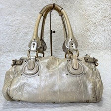 Chloe Paddington Metallic Gold Leather Handbag #QY6V8X