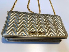 MIU MIU Matelasse shoulder bag gold